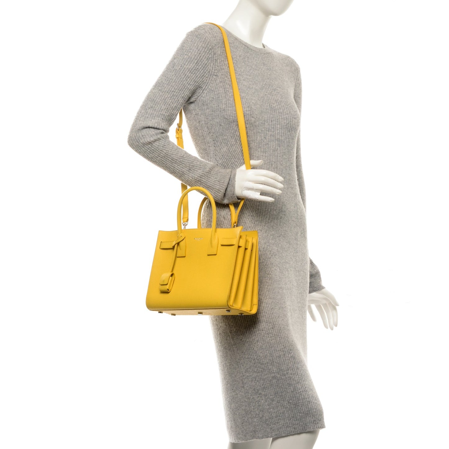 Grained Calfskin Baby Sac De Jour Yellow