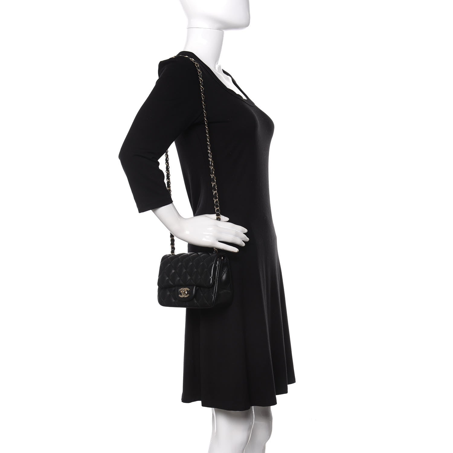 Chanel Lambskin Quilted Mini Square Flap Black 2 of 12