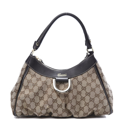 Gucci Monogram Medium D Gold Ring Hobo Dark Brown 1 of 12