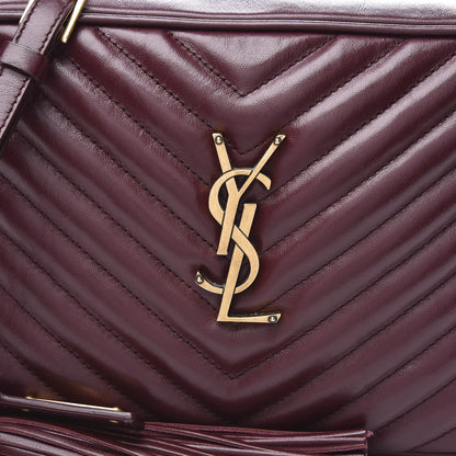 Saint Laurent Calfskin Matelasse Monogram Lou Camera Bag Dark Legion Red 9 of 9
