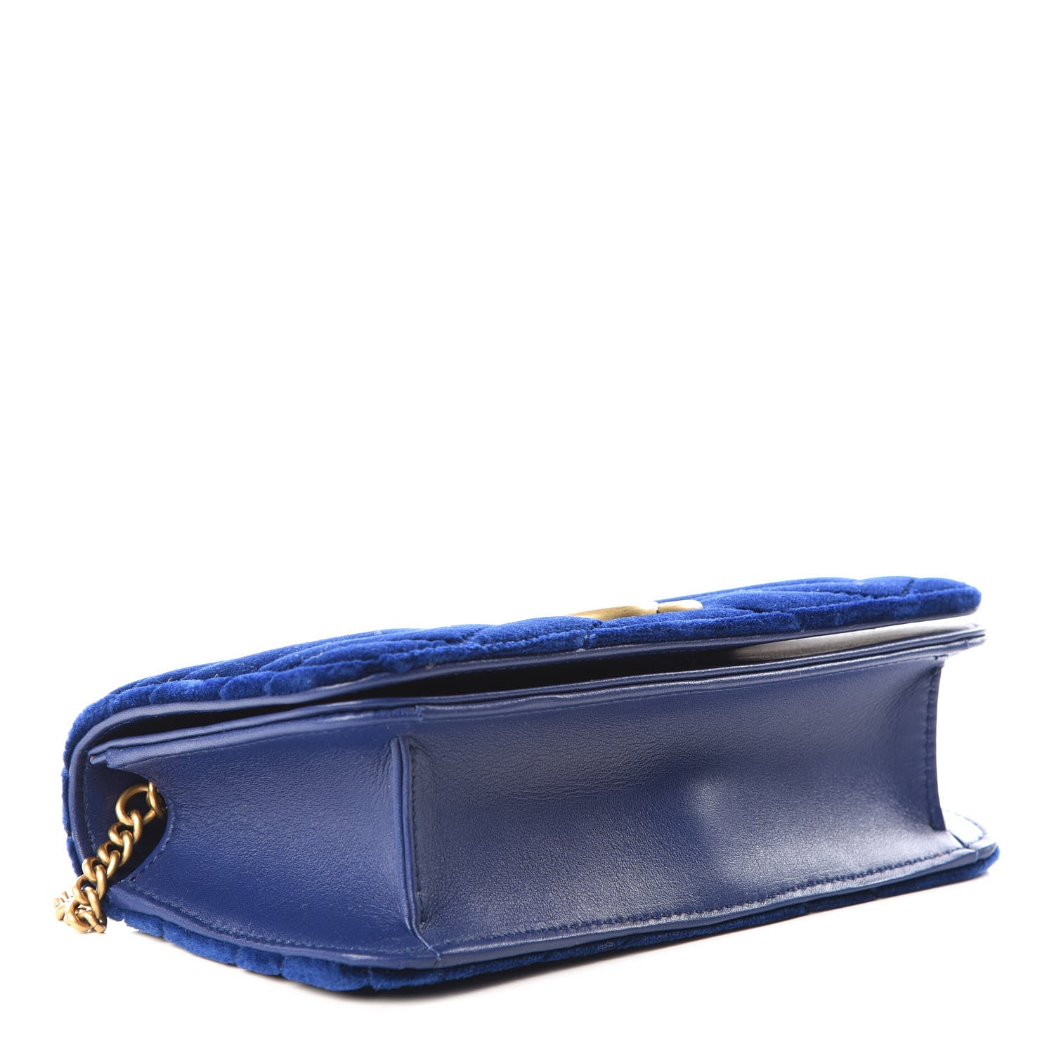 Gucci Velvet Matelasse GG Marmont Mini Bag Cobalt Blue 3 of 11
