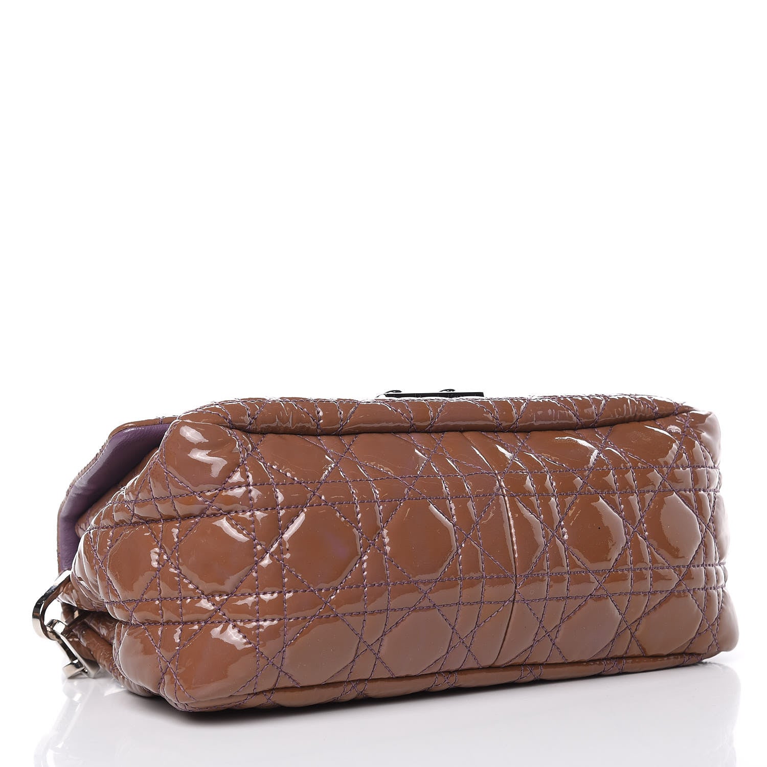Christian Dior Patent Cannage New Lock Flap Purple 4 of 16