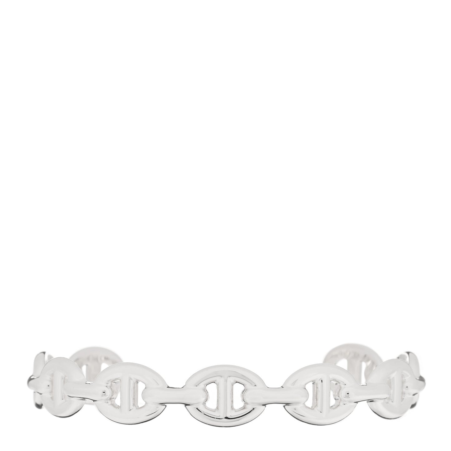 Sterling Silver MM Chaine d'Ancre Enchainee Cuff Bracelet SH