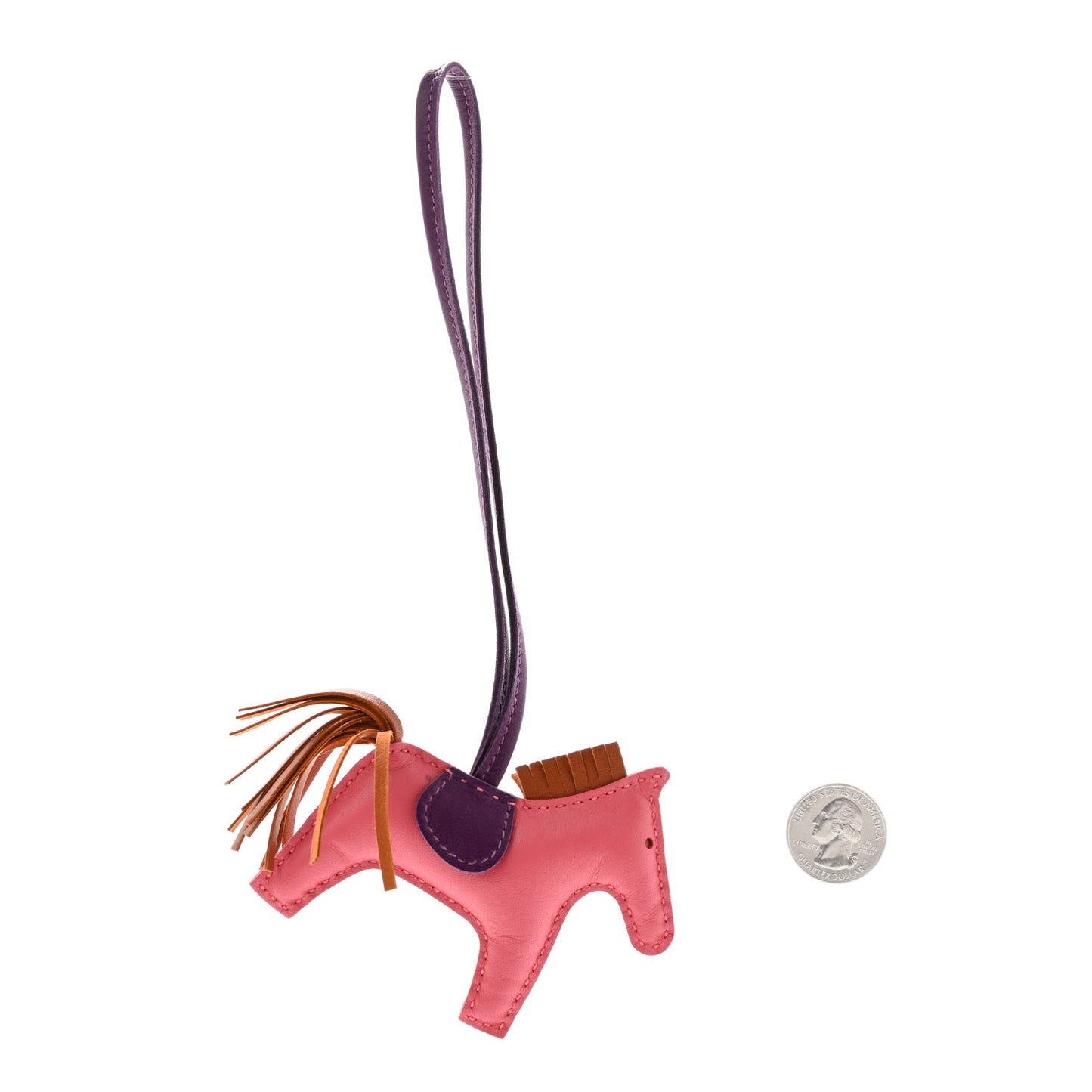 Milo Lambskin Grigri Rodeo Horse Bag Charm PM Rose Azalee Gold Anemone