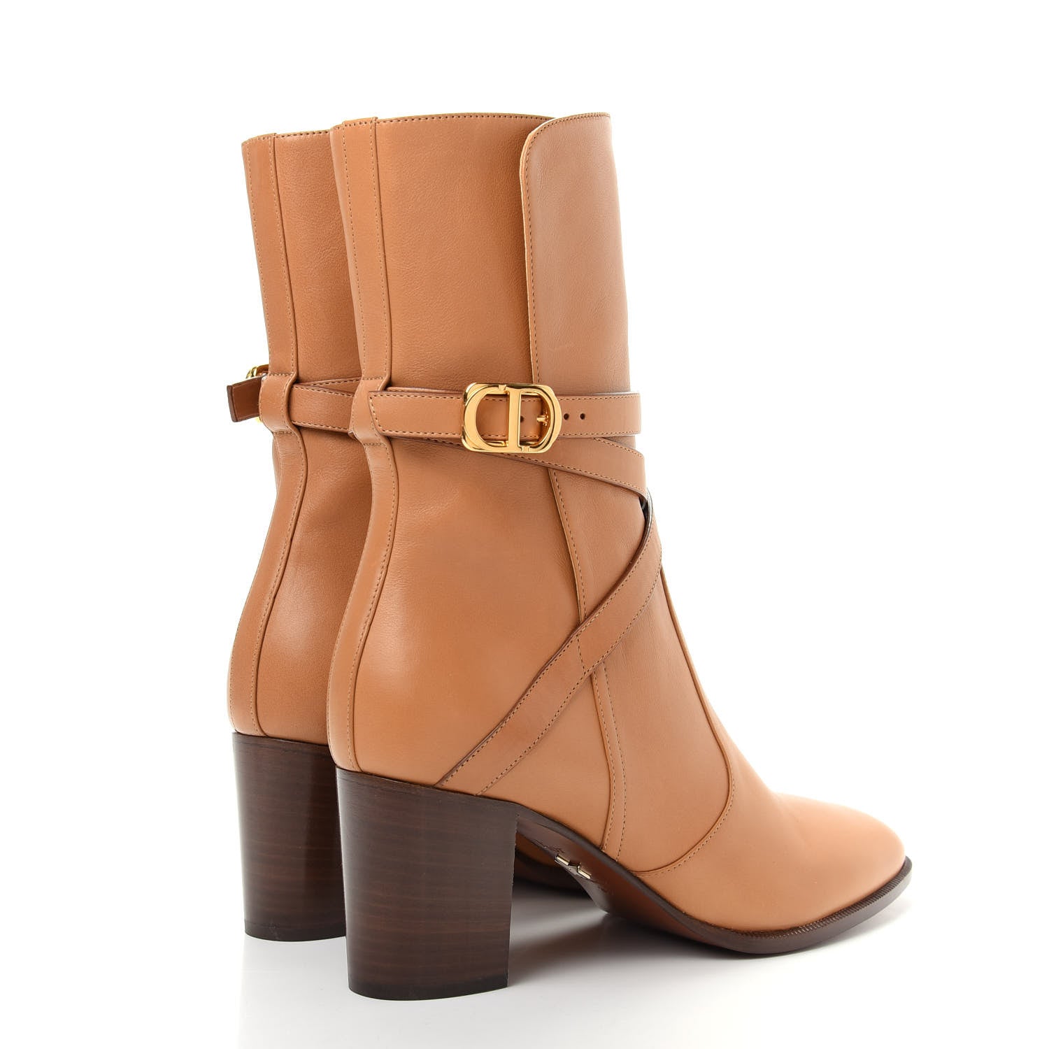 Christian Dior Soft Calfskin Empreinte Ankle Boot 39 Ochre Brown 4 of 11