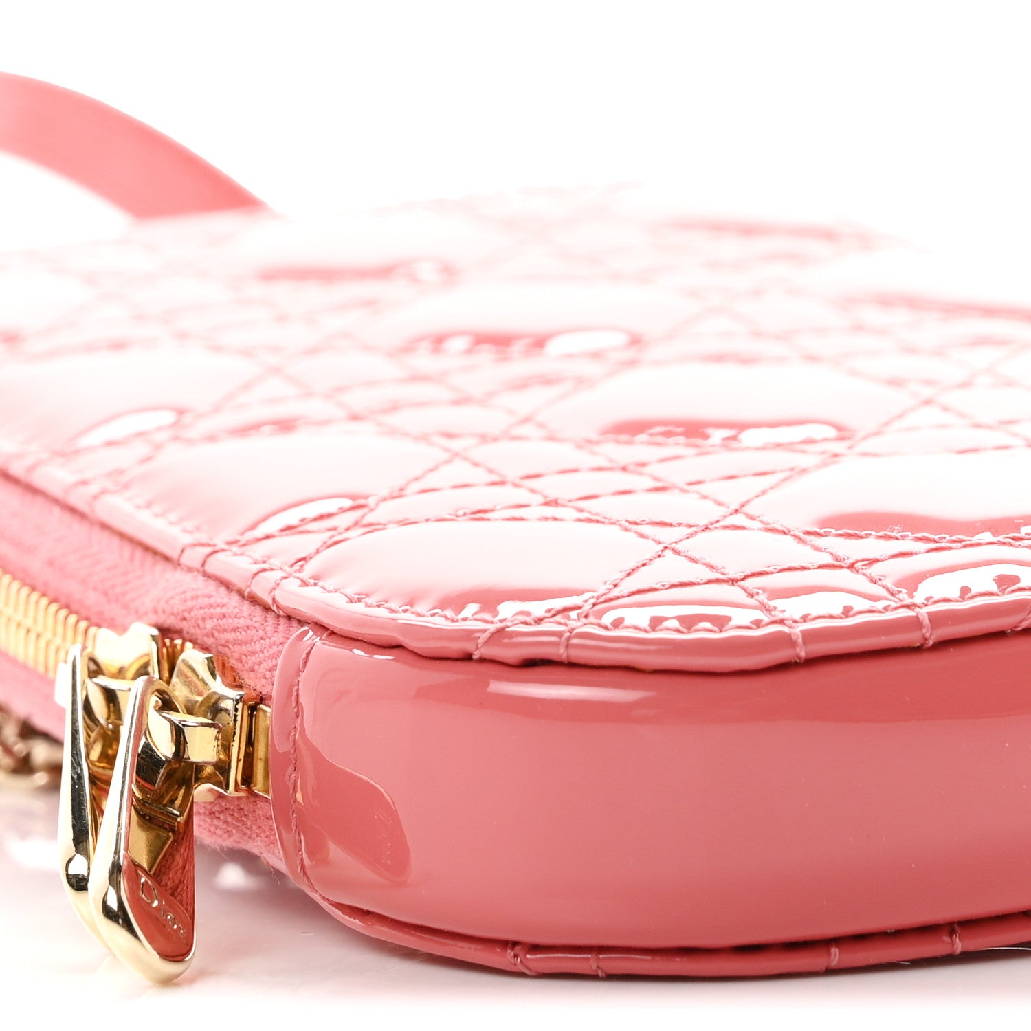 Christian Dior Patent Cannage Lady Dior Phone Holder Pink 8 of 9