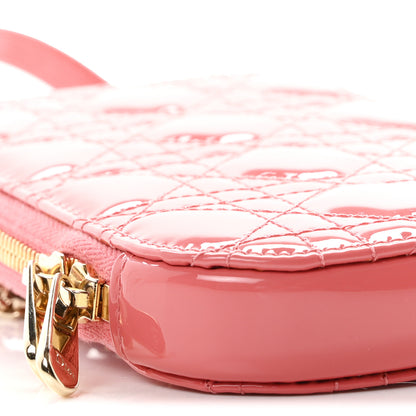 Christian Dior Patent Cannage Lady Dior Phone Holder Pink 8 of 9
