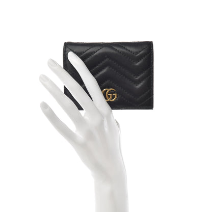 Gucci Calfskin Matelasse GG Marmont Card Case Wallet Black 2 of 6