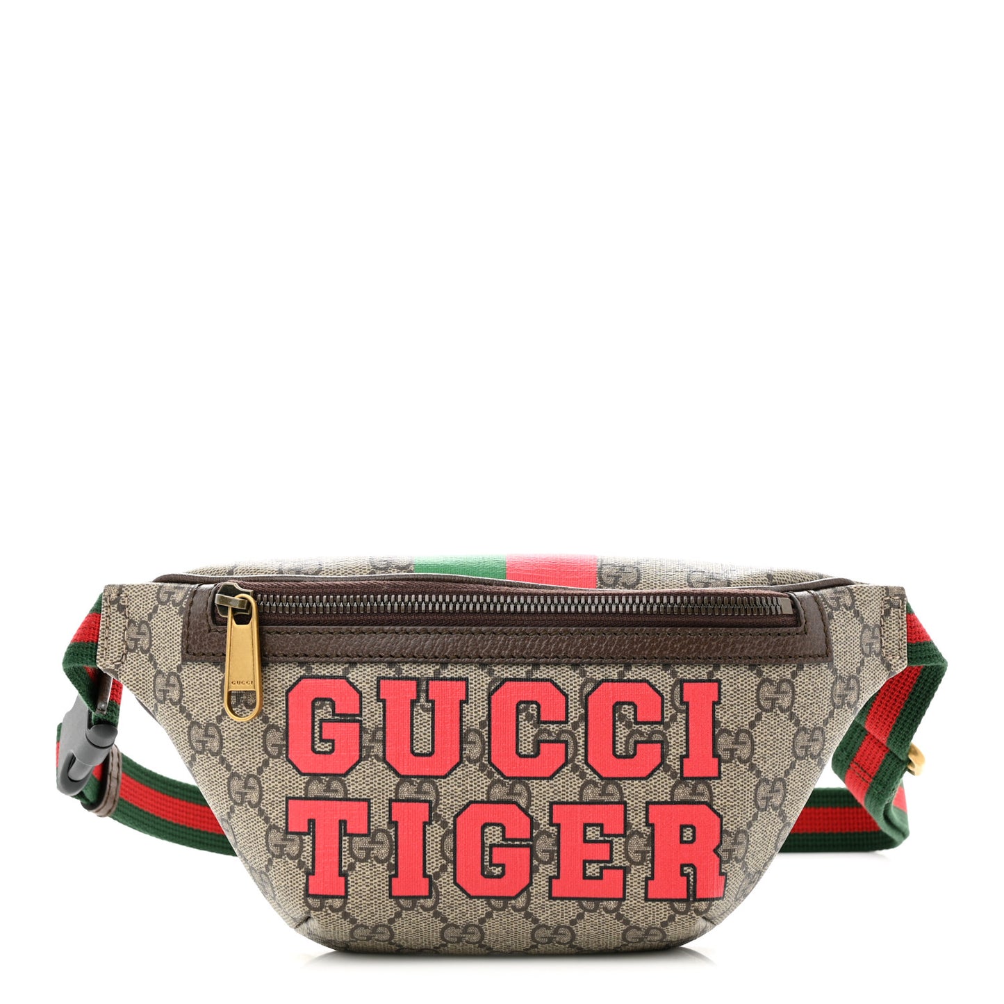 GG Supreme Monogram Textured Dollar Calfskin Gucci Tiger Belt Bag Beige Ebony Lobster Red New Shamarock New Acero