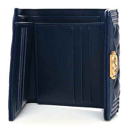 Chanel Caviar Quilted Small Boy Flap Wallet Blue 5 of 9