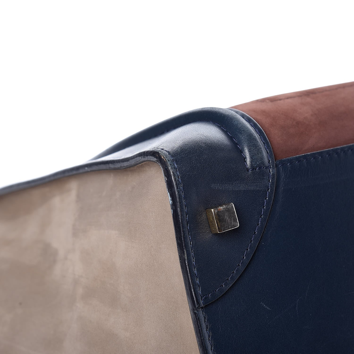Celine Nubuck Smooth Calfskin Mini Tri-Color Luggage Marron 8 of 30