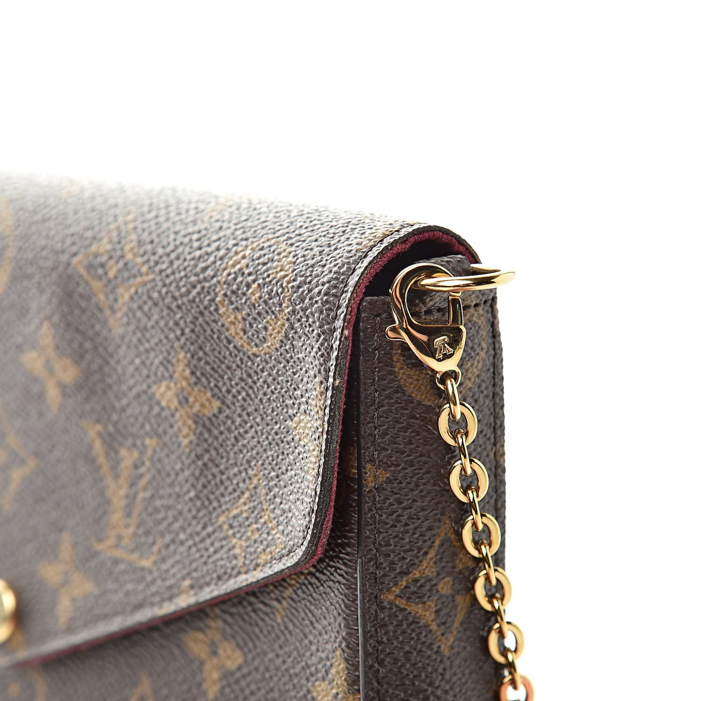 Monogram Pochette Felicie Chain Wallet Fuchsia