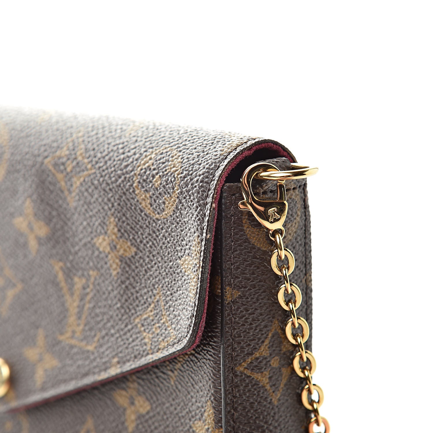 Louis Vuitton Monogram Pochette Felicie Chain Wallet Fuchsia 14 of 16
