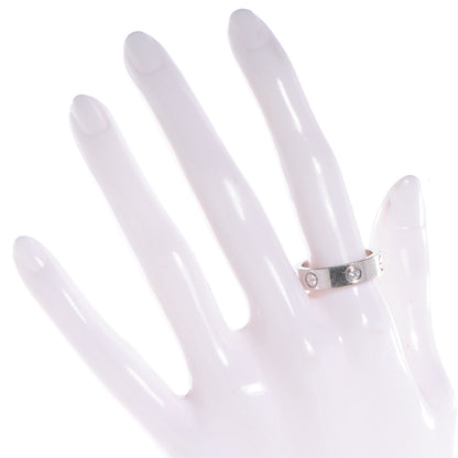 Cartier 18K White Gold 3 Diamond 5.5mm LOVE Ring 58 8.25 2 of 5