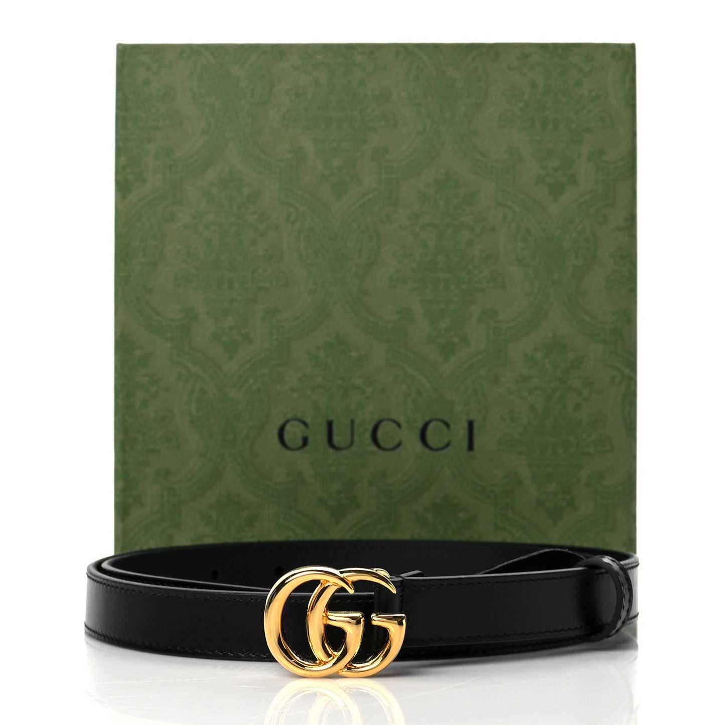 Plutone Calfskin Double G 20mm Belt 90 36 Black