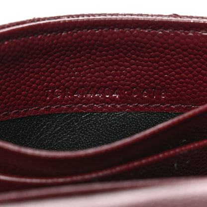 Saint Laurent Grain De Poudre Matelasse Chevron Small Monogram Envelope Wallet Burgundy 7 of 9