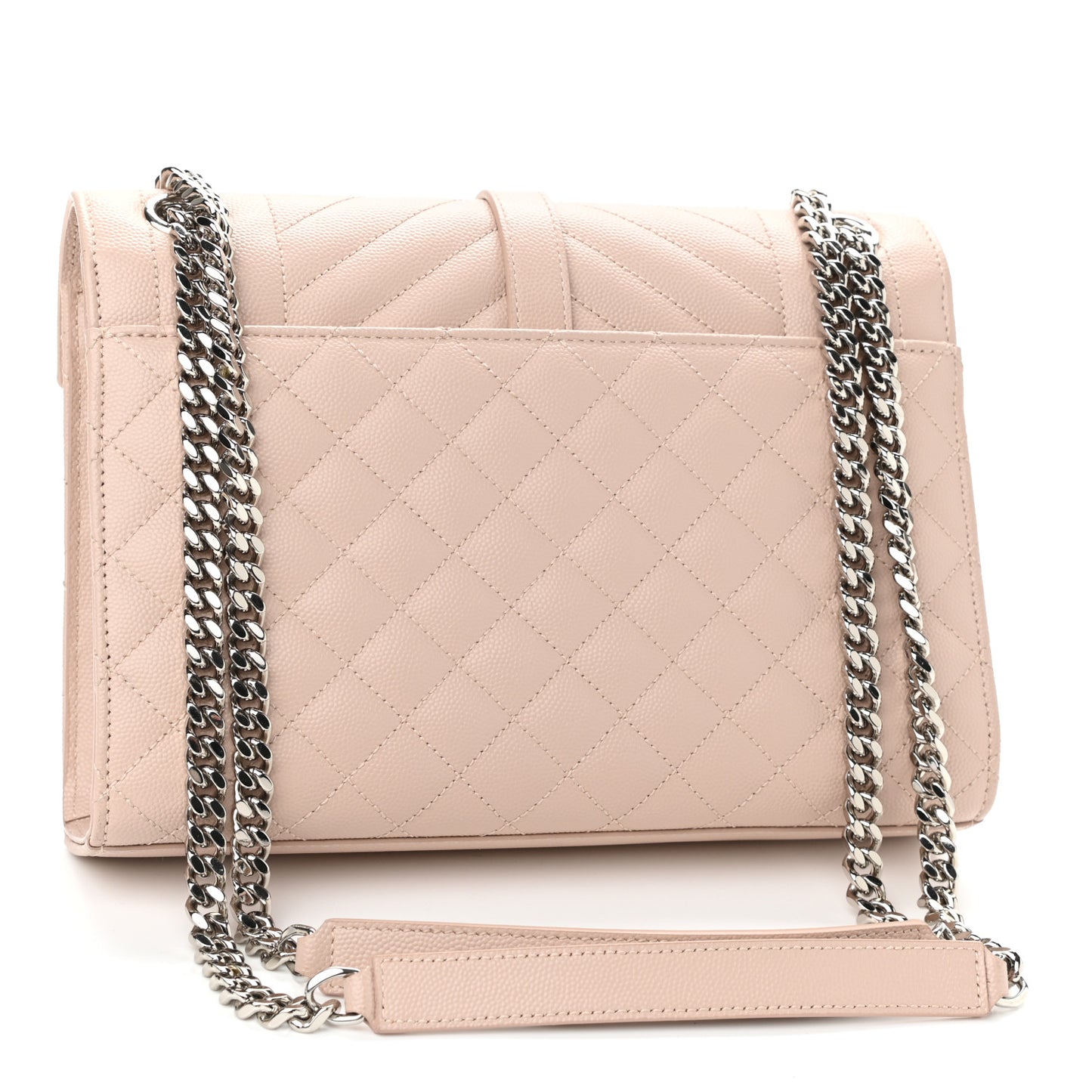Grain De Poudre Textured Mixed Matelasse Medium Triquilt Monogram Satchel Marble Pink