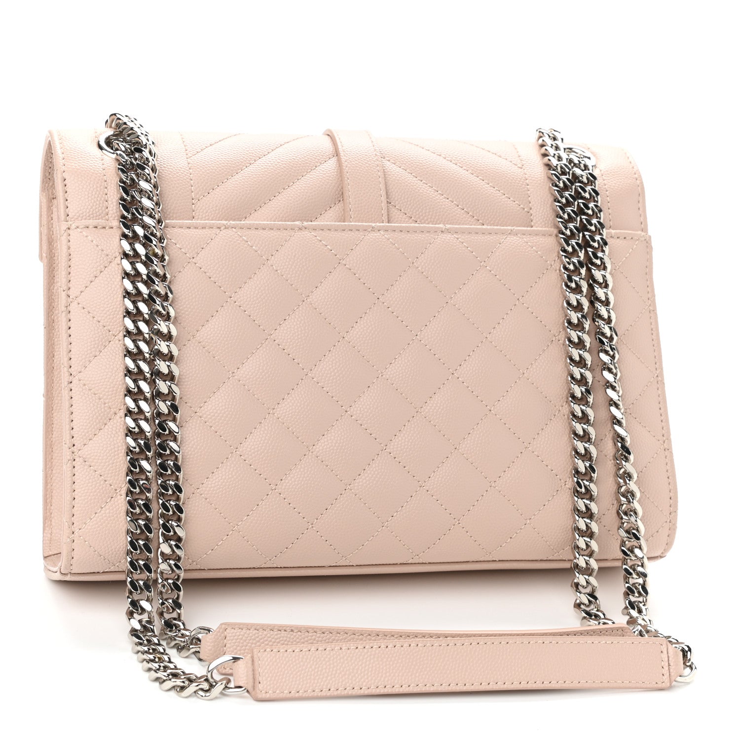 Saint Laurent Grain De Poudre Textured Mixed Matelasse Medium Triquilt Monogram Satchel Marble Pink 3 of 12