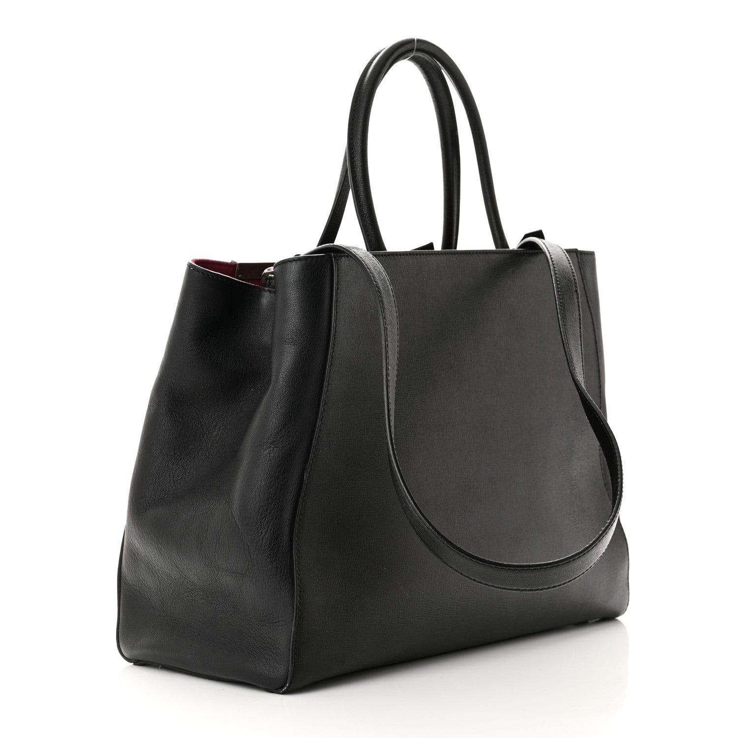 Fendi Vitello Elite Regular 2Jours Tote Black Vino 3 of 12