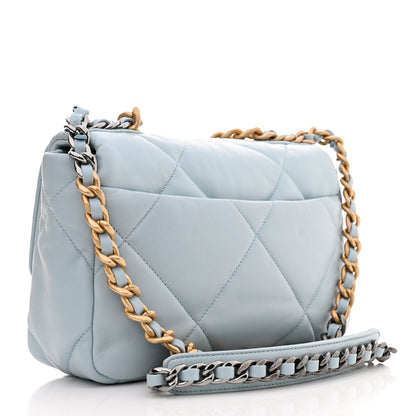 Chanel Lambskin Quilted Medium Chanel 19 Flap Light Blue 3 of 11