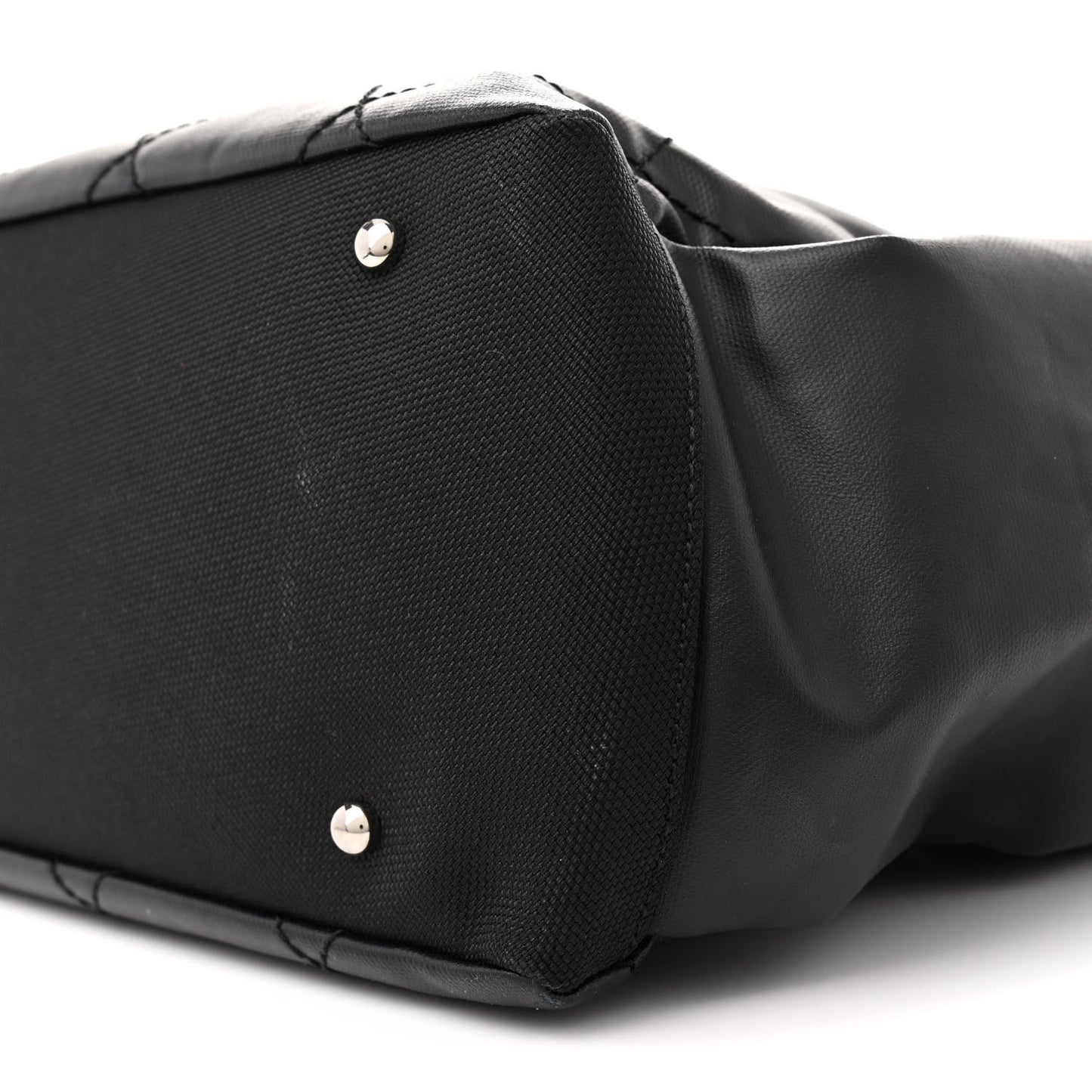 Coated Canvas Quilted Large Paris Biarritz Tote Black