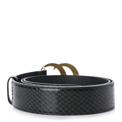 Gucci Snakeskin Double G 40mm Belt 100 40 Green 2 of 3