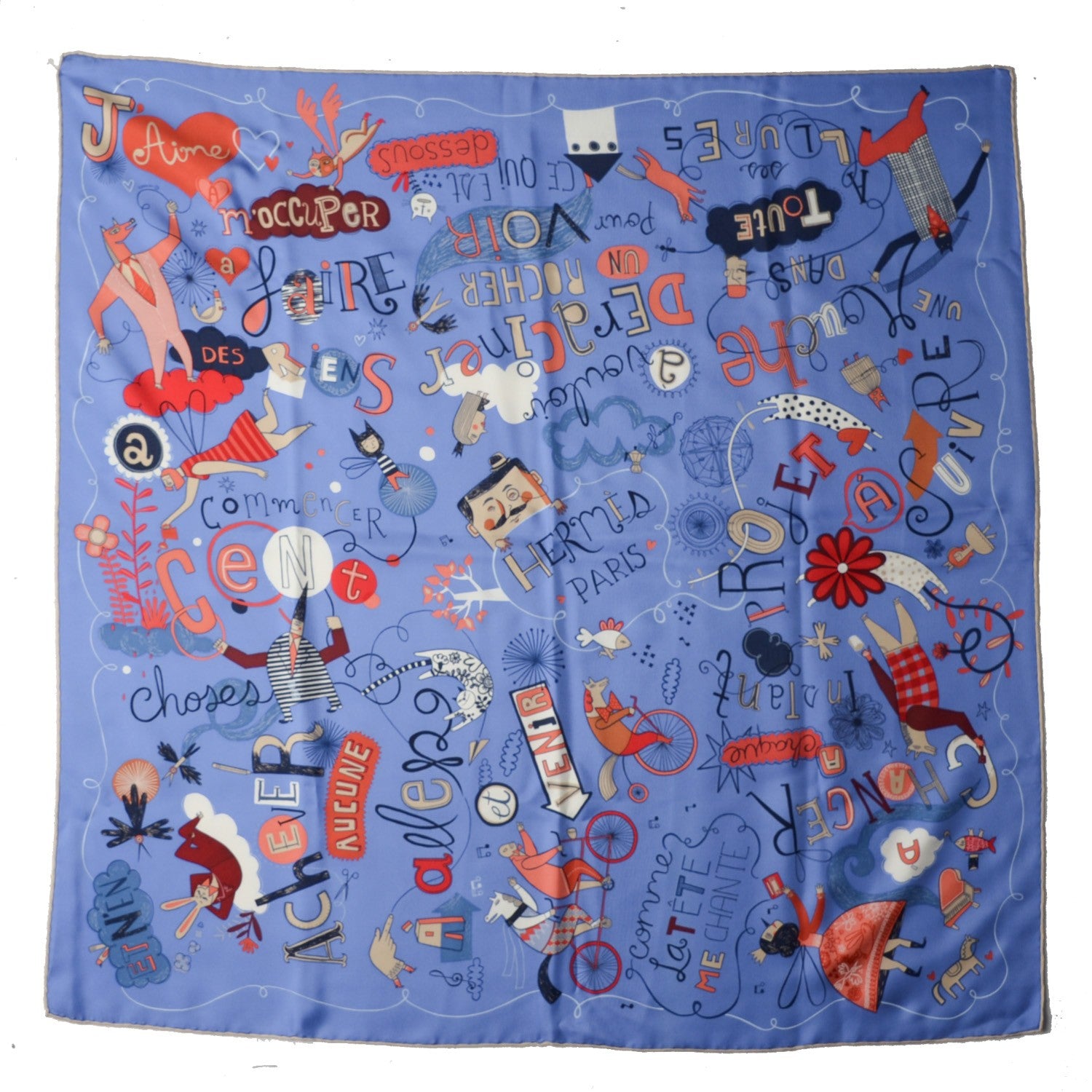 Hermes Silk Les Confessions Scarf 90 Lavande Corail Rose 2 of 8