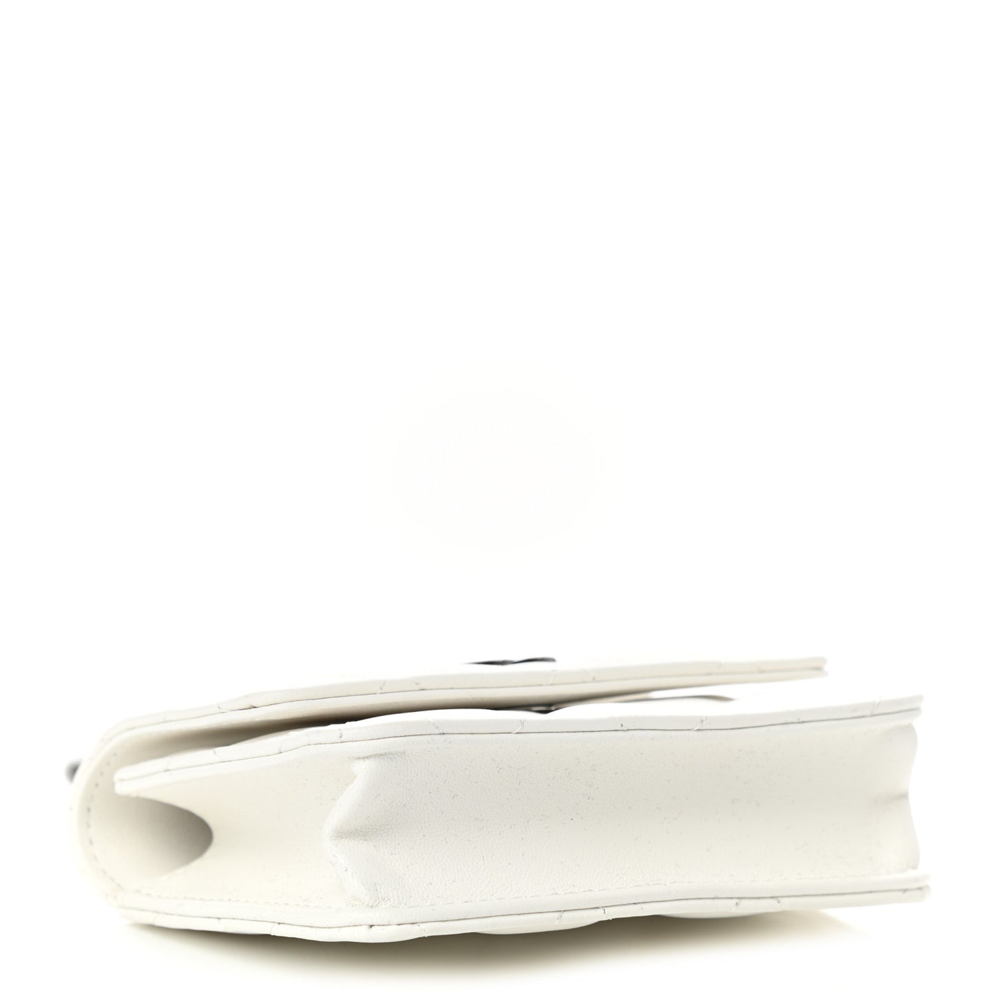 Lambskin Quilted CC Hook Card Holder White