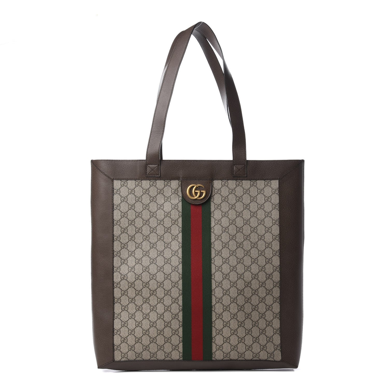 Gucci GG Supreme Monogram Web Large Ophidia Vertical Shopping Tote Brown 3 of 10