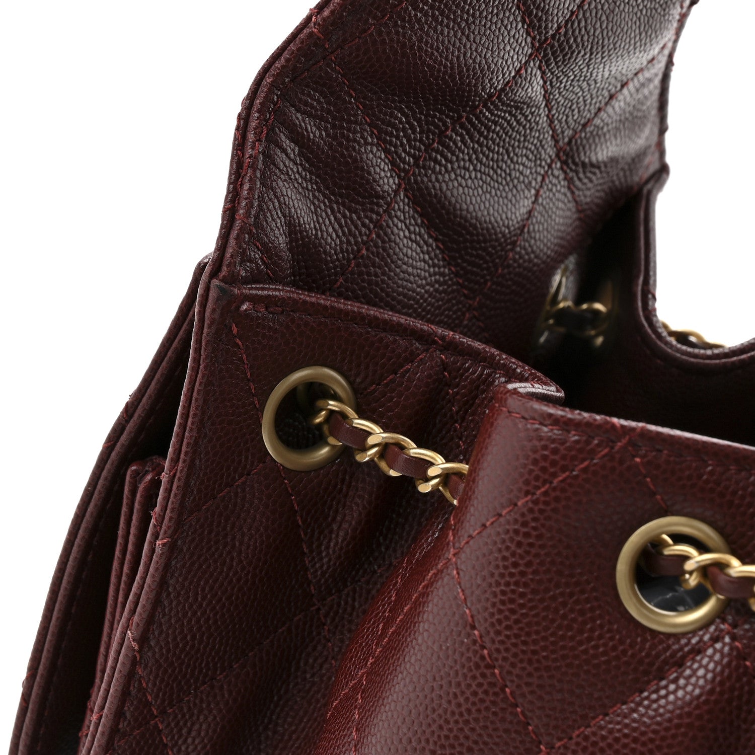 Chanel Caviar Quilted Small Chanel 25 Handbag Burgundy 14 of 15