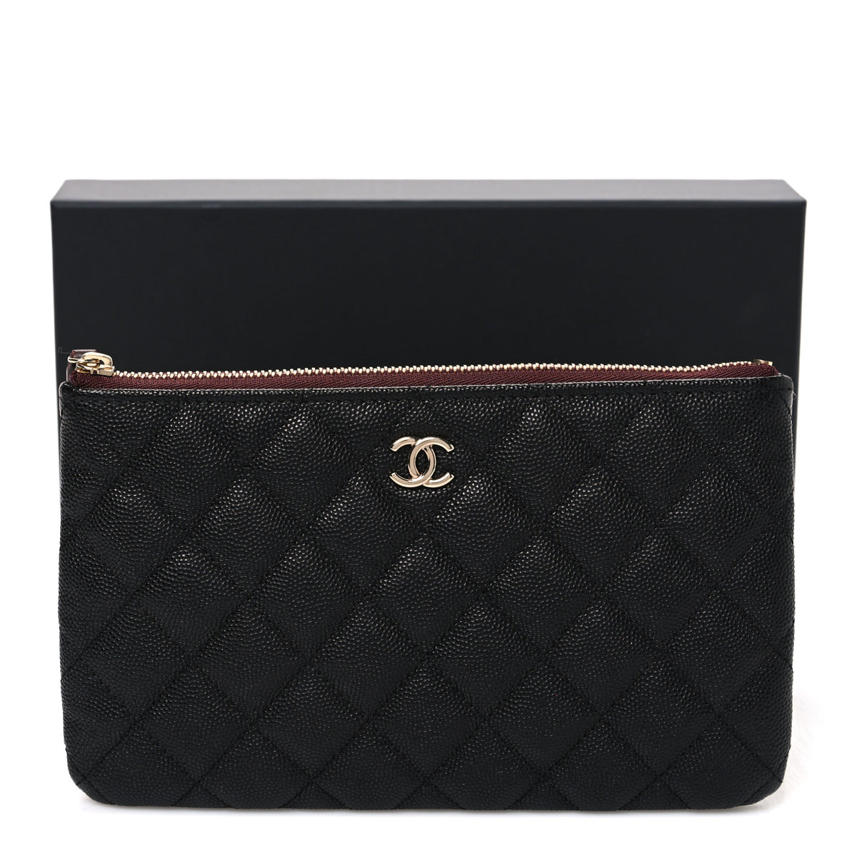 Caviar Quilted Cosmetic Case Black