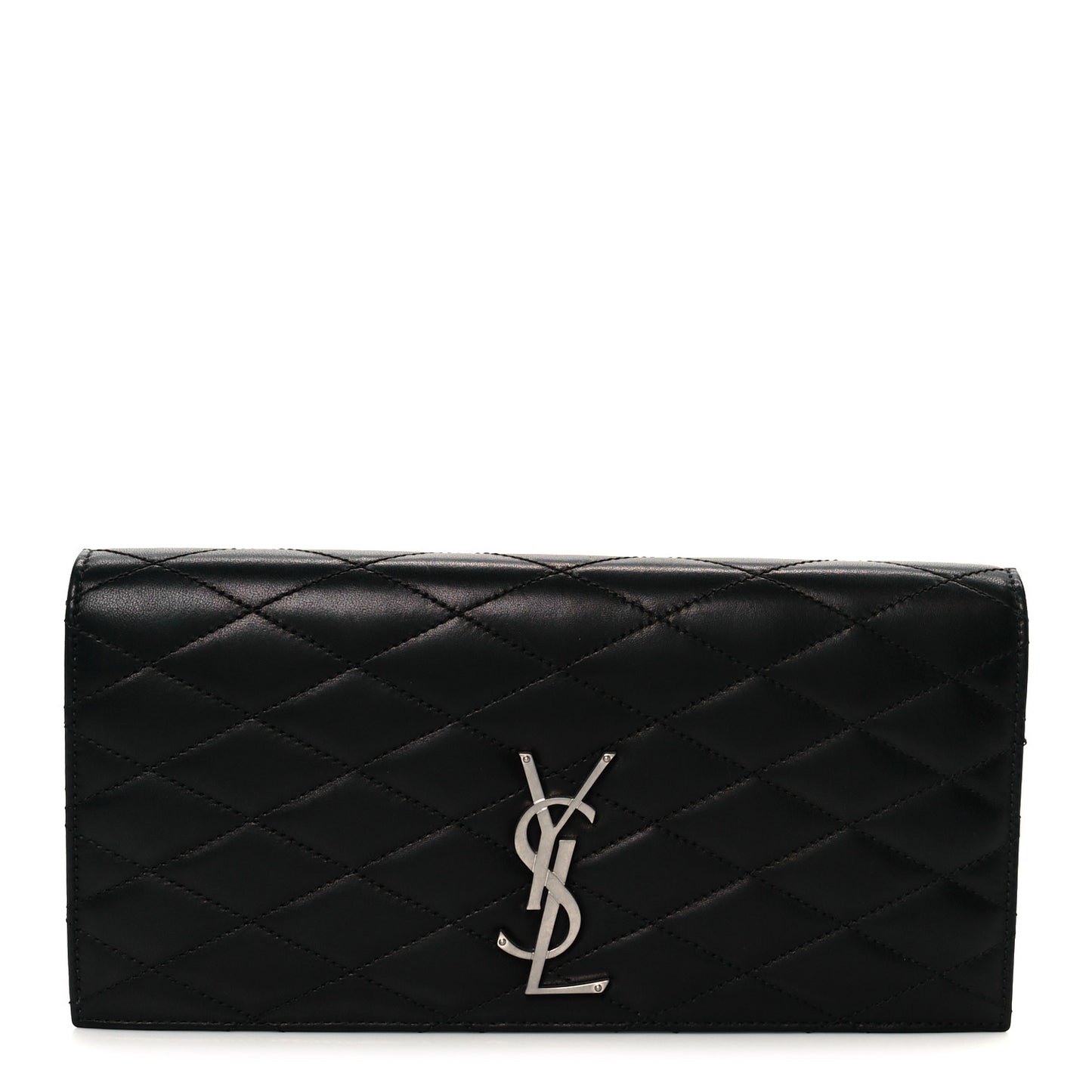 Lambskin Quilted Kate Clutch Black