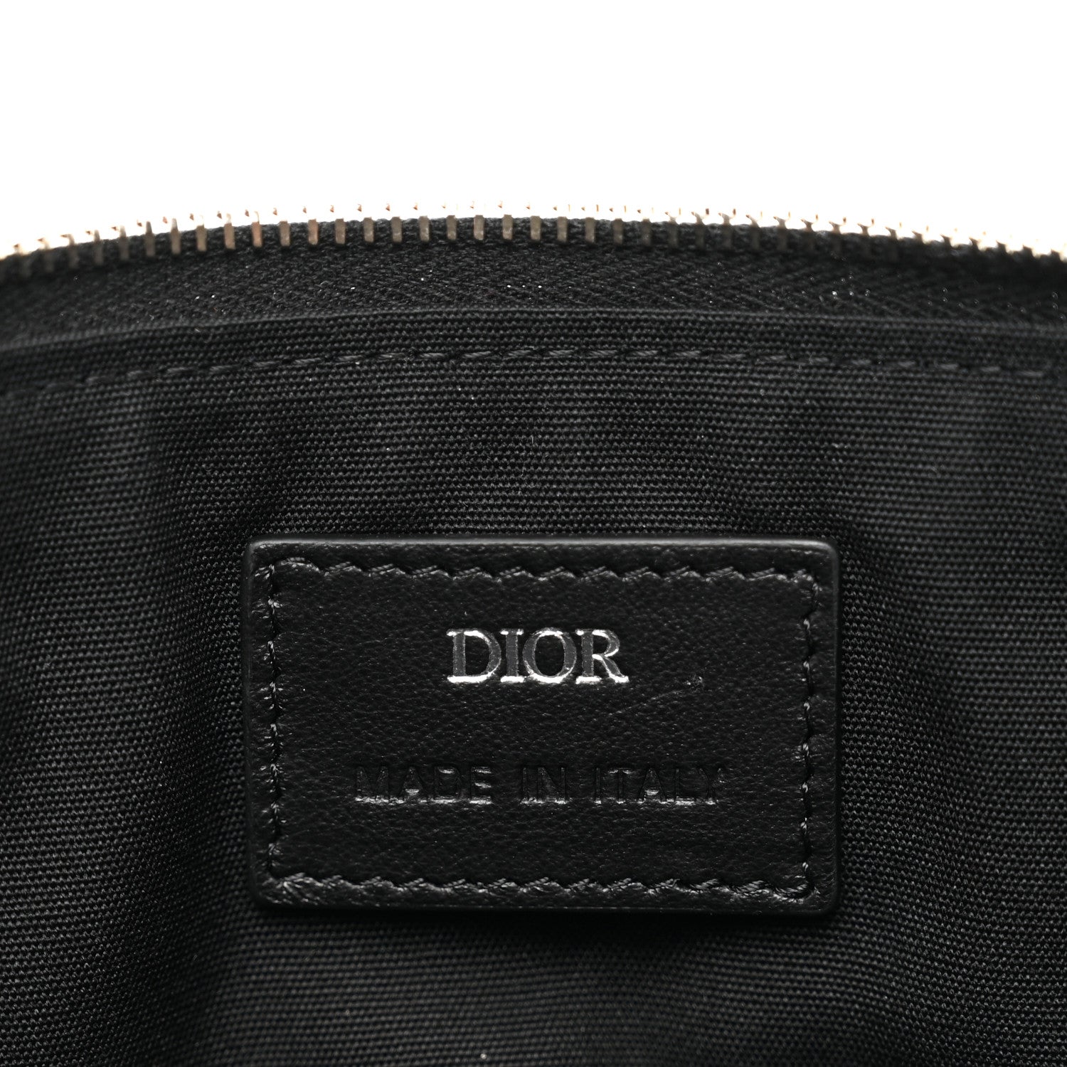 Christian Dior Canvas Cannage Zip Pouch Beige 6 of 6