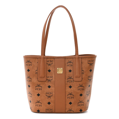 MCM Visetos Mini Liz Reversible Shopper Tote Cognac 1 of 11