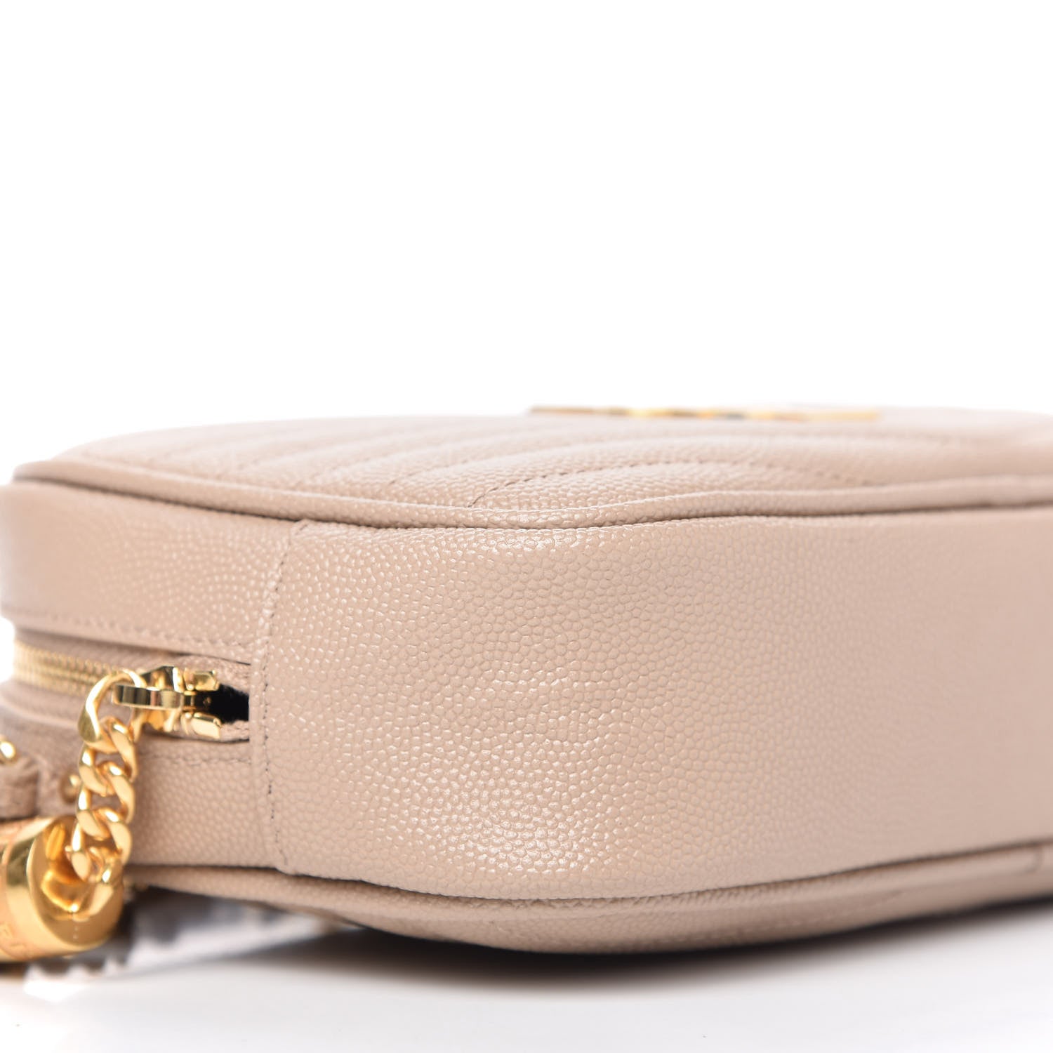 Saint Laurent Grain De Poudre Matelasse Monogram Mini Lou Camera Bag Dark Beige 6 of 9