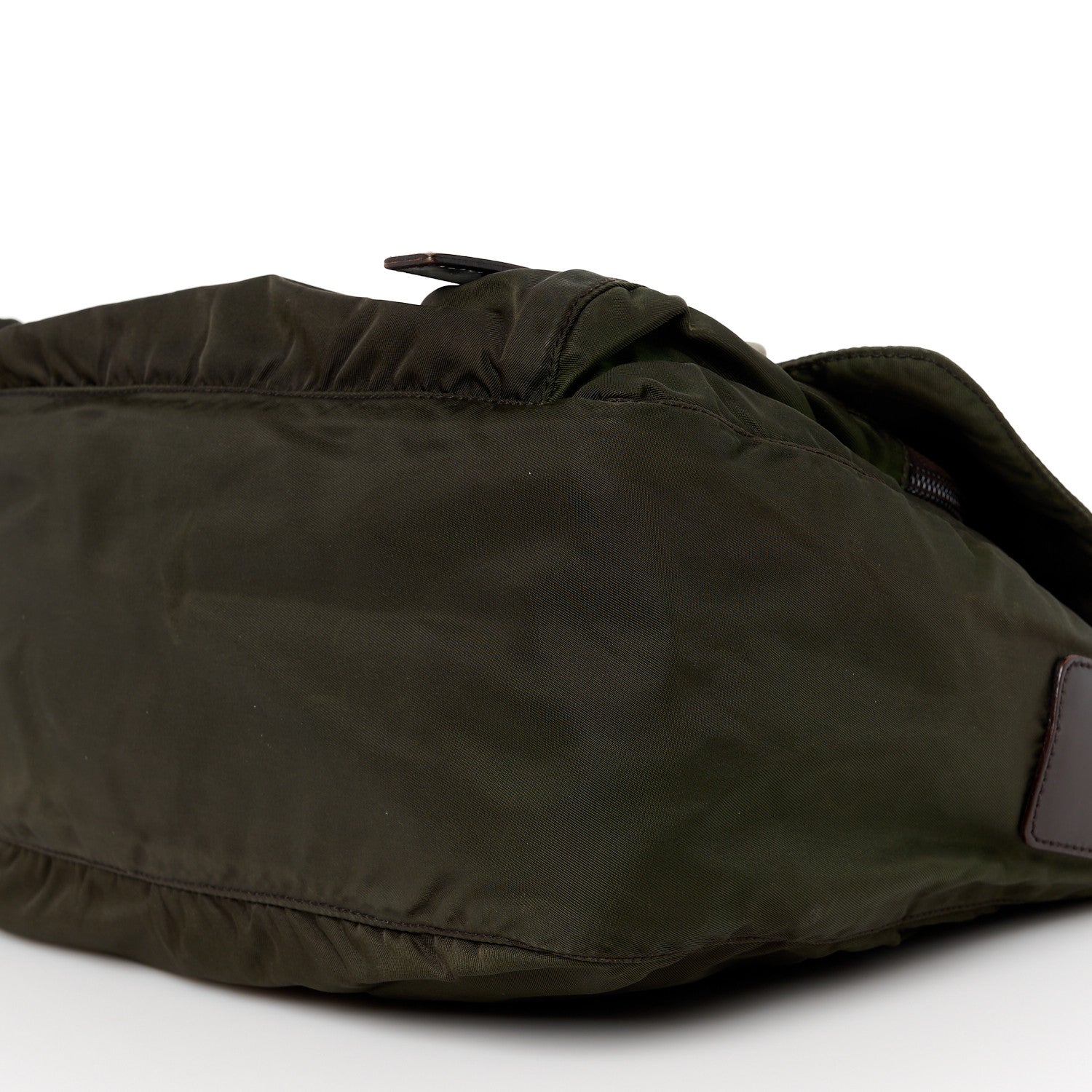 Prada Tessuto Nylon Saffiano Vela Messenger Bag Khaki 10 of 12
