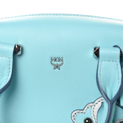 MCM Calfskin Small Cherry Blossom Ella Boston Liquid Blue 6 of 9