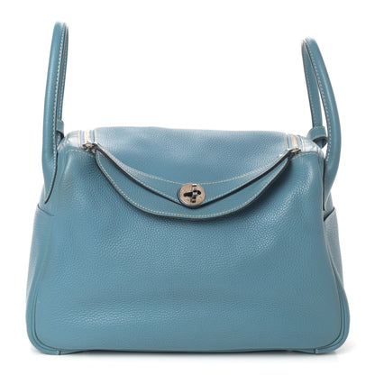 Hermes Taurillon Clemence Lindy 30 Blue Jean 1 of 4
