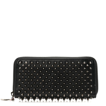 Christian Louboutin Calfskin Panettone Spiked Zip Around Wallet Black 1 of 13