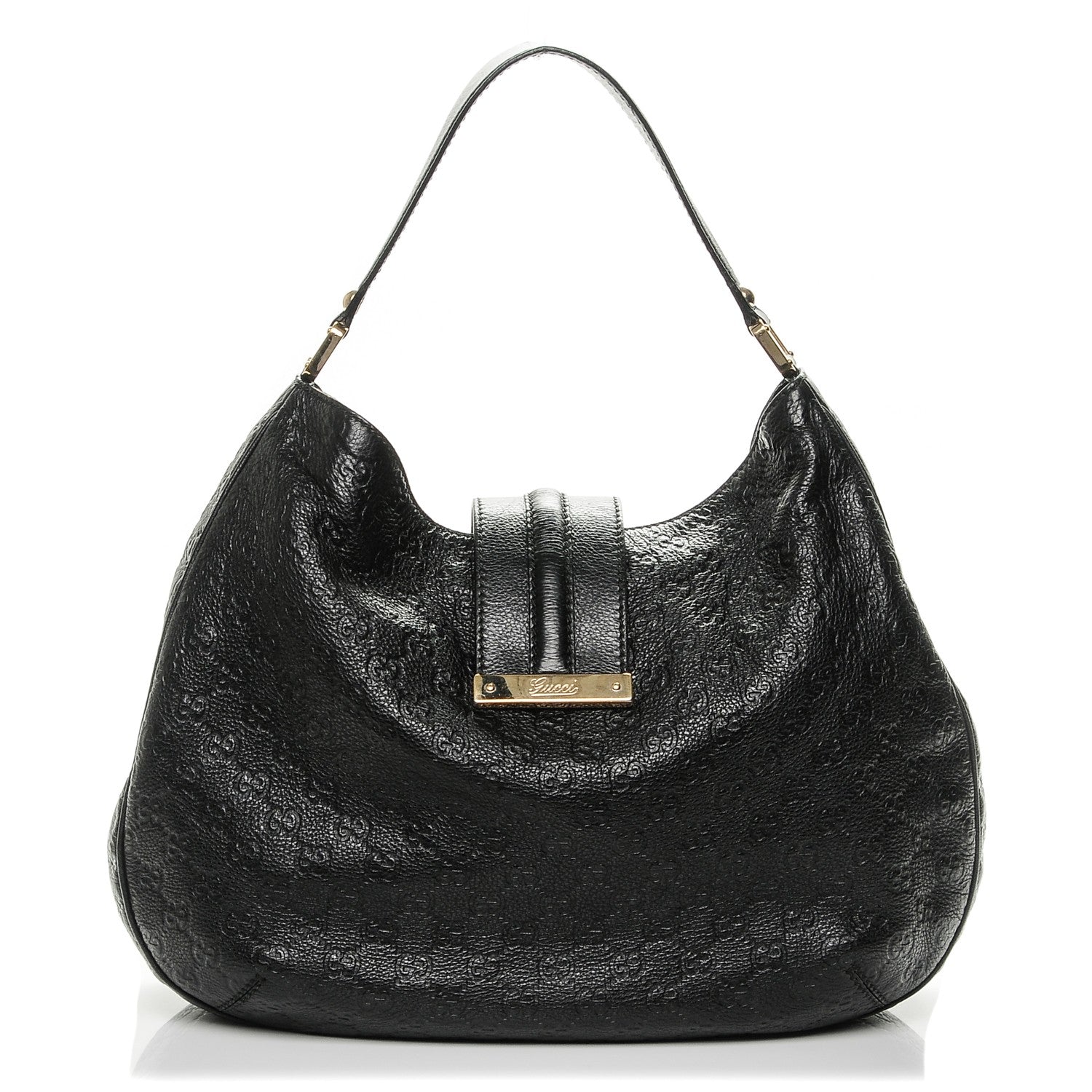 Gucci Guccissima Large New Ladies Web Hobo Black 1 of 7