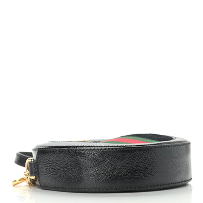 Gucci Suede Patent Web Mini Ophidia Round Shoulder Bag Black 4 of 10