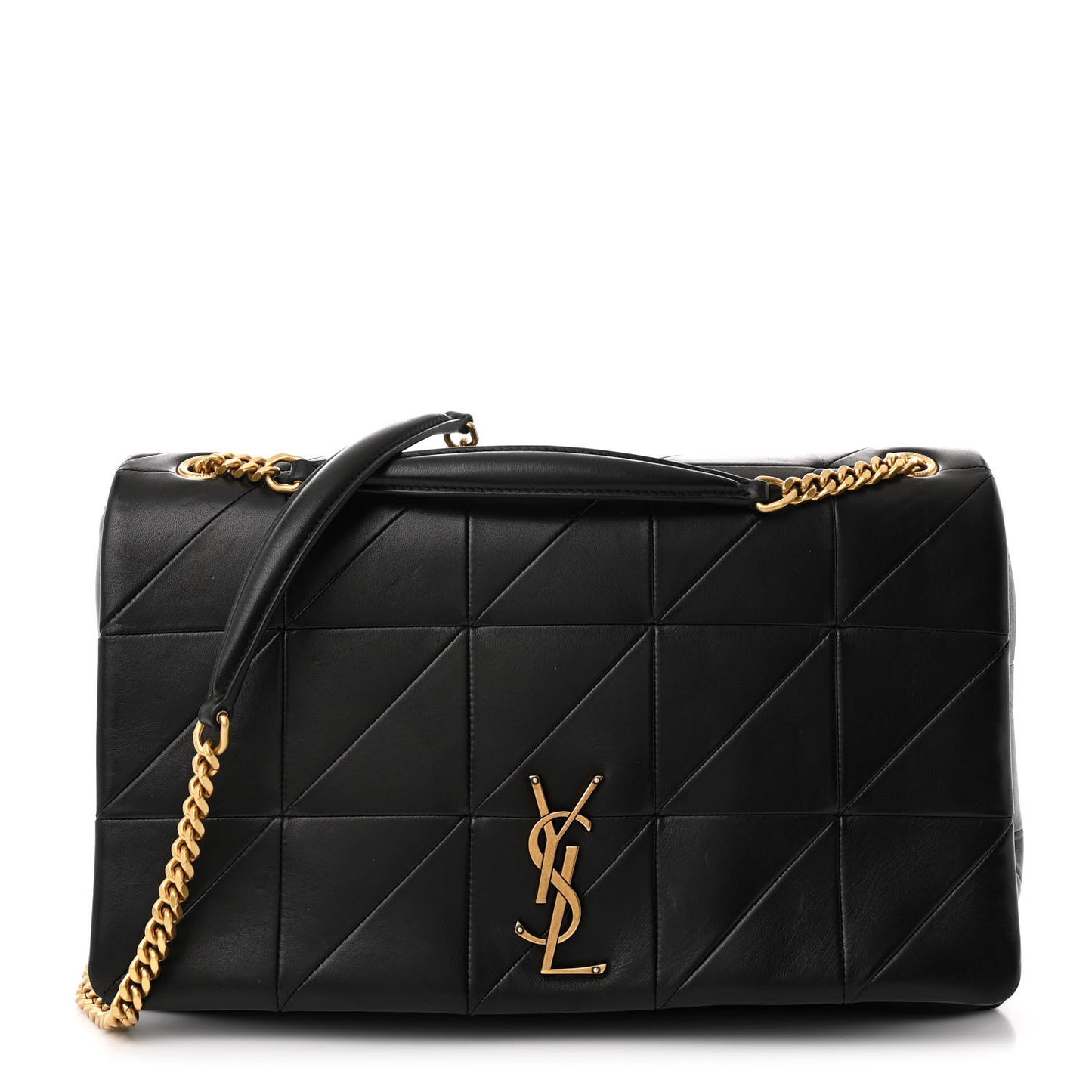 Lambskin Patchwork Monogram Large Jamie Black