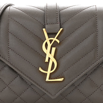 Saint Laurent Grain De Poudre Textured Mixed Matelasse Triquilt Small Monogram Satchel Pebble 7 of 9