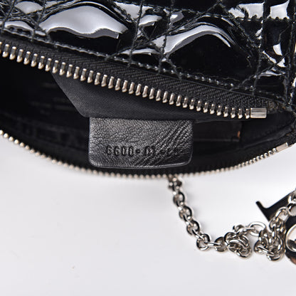 Christian Dior Patent Cannage Chain Pouch Black 9 of 13
