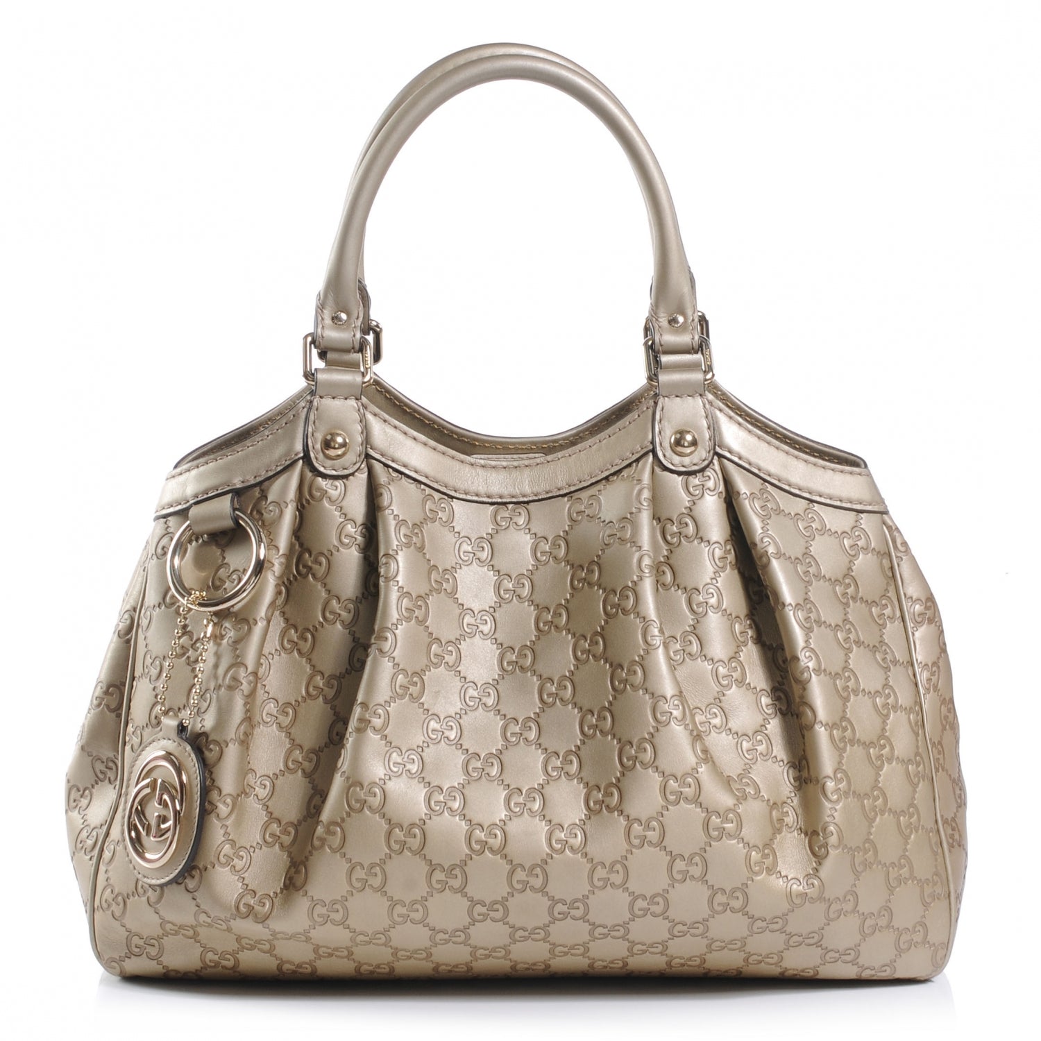 Gucci Guccissima Medium Sukey Tote Champagne 1 of 8