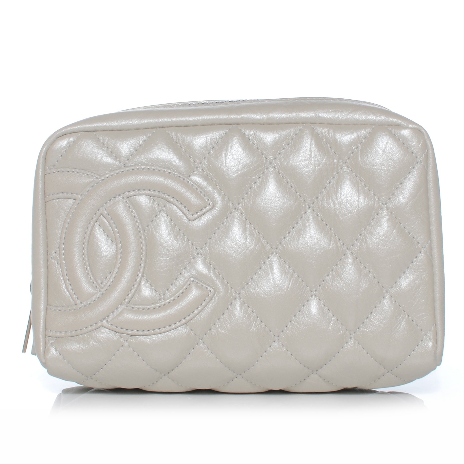 Chanel Quilted Cotton Club Cosmetic Pouch Light Silver 1 of 7