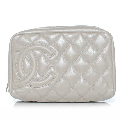 Chanel Quilted Cotton Club Cosmetic Pouch Light Silver 1 of 7