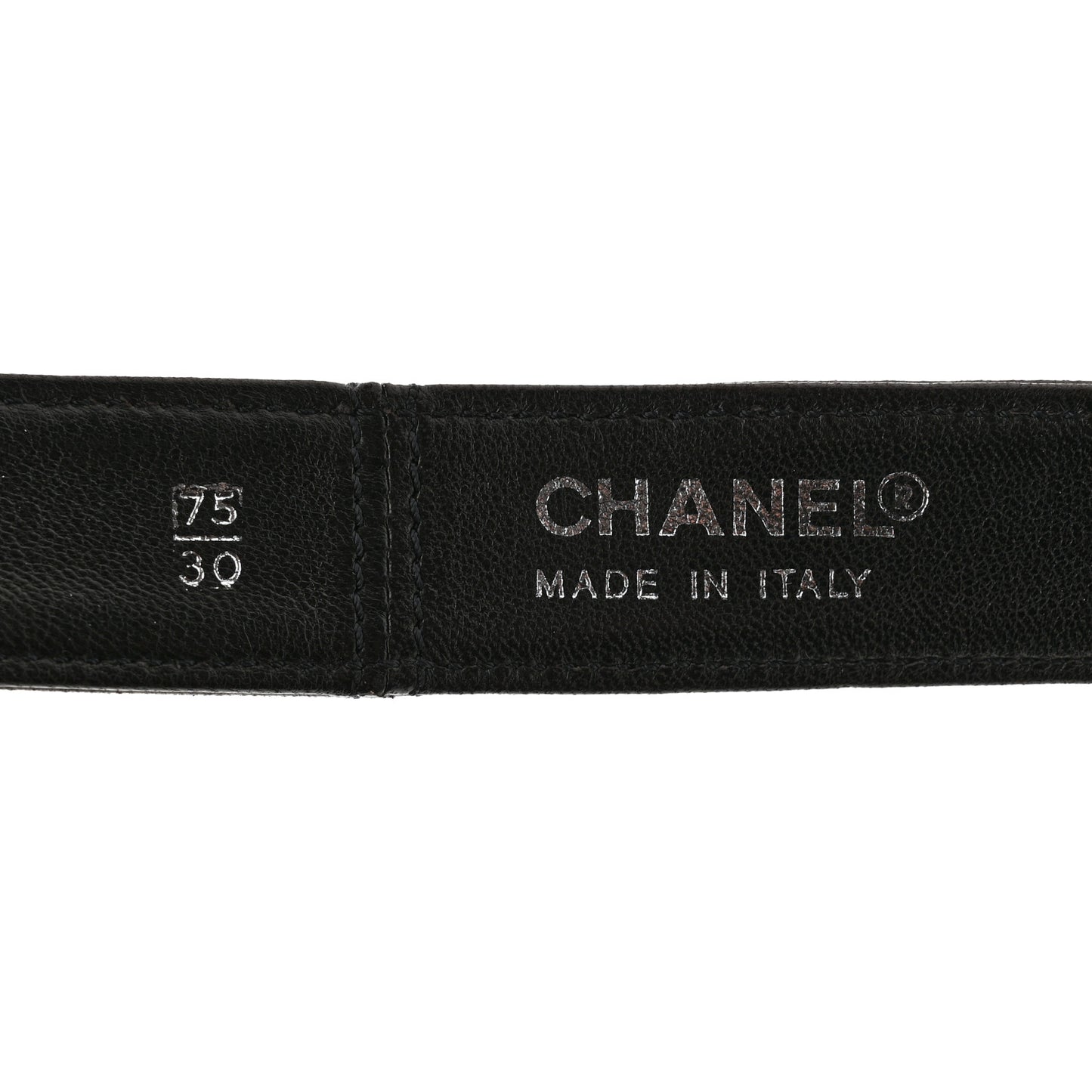 Calfskin Metal CC 31 Rue Cambon Belt 75 30 Black