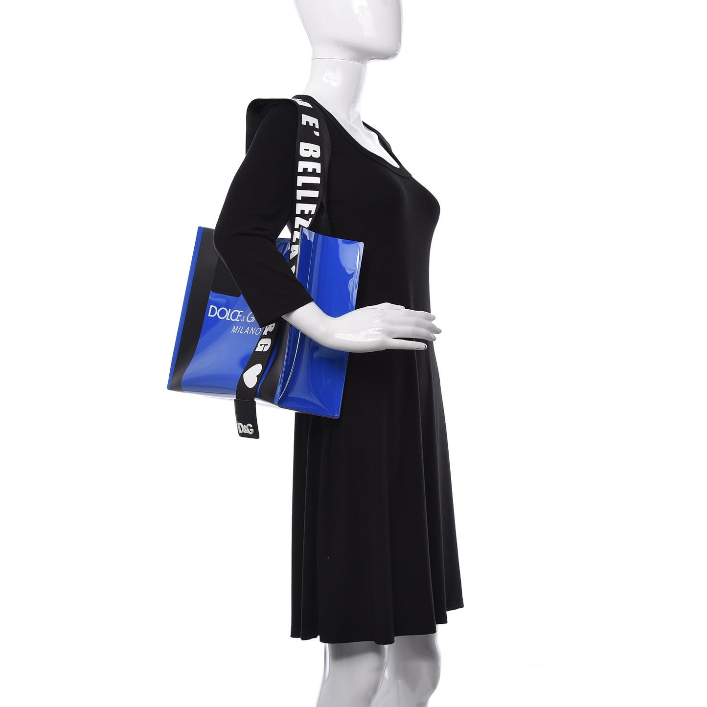 PVC Street Shopping Logo Tote Blue