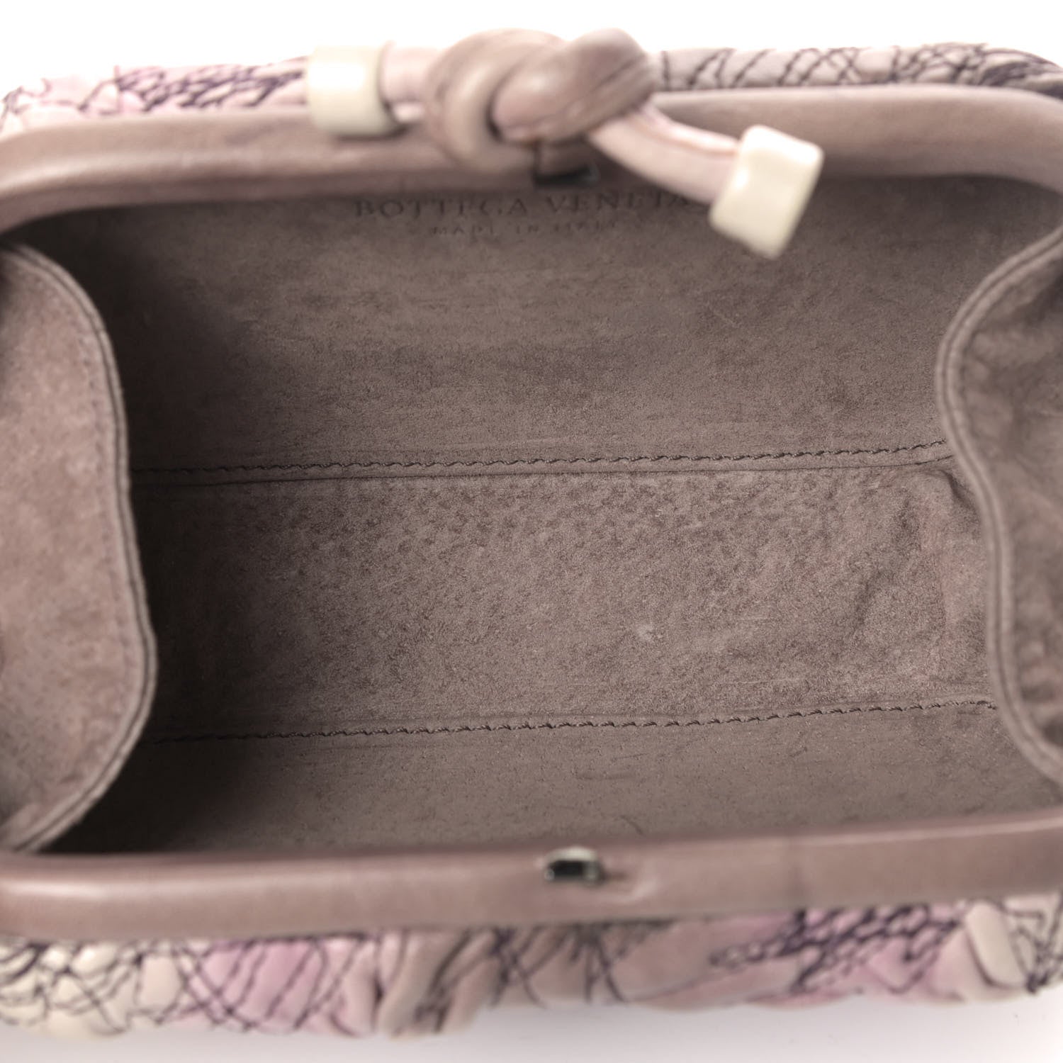 Bottega Veneta Nappa Stitched Knot Clutch Orchid 4 of 4